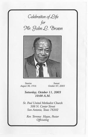 [Funeral Program for John L. Brown, October 11, 2003]