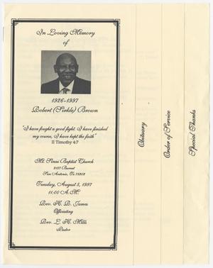 Primary view of object titled '[Funeral Program for Robert Brown, August 5, 1997]'.