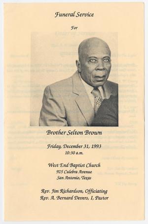 [Funeral Program for Selton Brown, December 31, 1993]