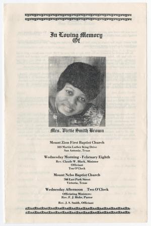 [Funeral Program for Virtie Smith Brown, February 8, 1979]
