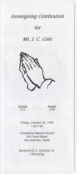 [Funeral Program for J. C. Cole, October 23, 1998]