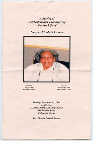 [Funeral Program for Luevene Elizabeth Connor, December 11, 2006]