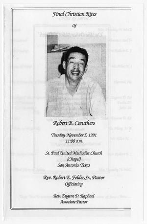 Primary view of object titled '[Funeral Program for Robert B. Coruthers, November 5, 1991]'.
