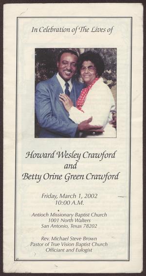 [Funeral Program for Howard Wesley Crawford and Betty Orine Green Crawford, March 1,  2002]