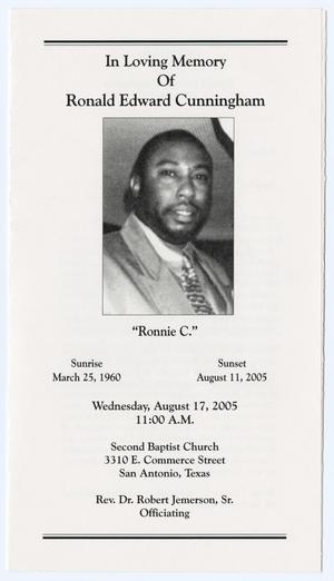 Primary view of object titled '[Funeral Program for Ronald Edward Cunningham, August 14, 2005]'.