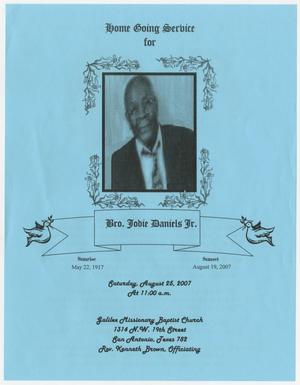 [Funeral Program for Jodie Daniels, Jr., August 25, 2007]