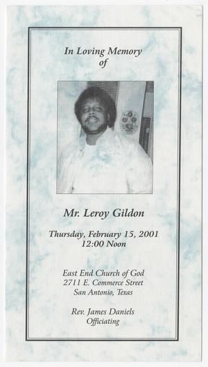[Funeral Program for Leroy Gildon, February 15, 2001]