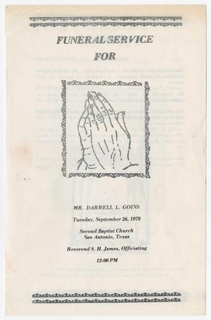 [Funeral Program for Darrell L. Goins, September 26, 1978]