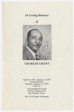 [Funeral Program for Charles Grant, January 11, 1979]