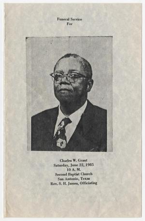 [Funeral Program for Charles W. Grant, June 22, 1985]