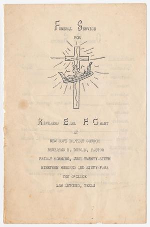 Primary view of [Funeral Program for Earl F. Grant, June 26, 1964]