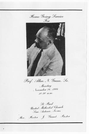 [Funeral Program for Allen N. Green, Sr., November 26, 1984]