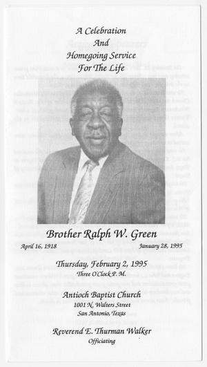 [Funeral Program for Ralph W. Green, February 2, 1995]
