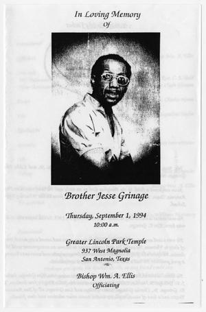[Funeral Program for Jesse Ginage, September 1, 1994]
