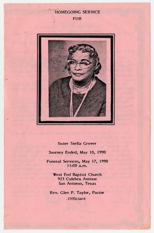 [Funeral Program for Stella Grover, May 17, 1990]