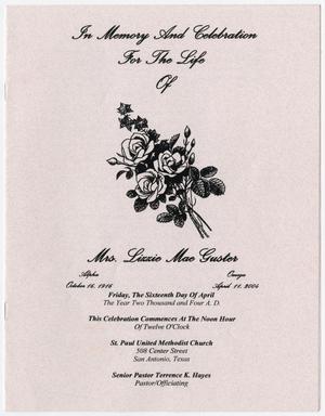 [Funeral Program for Lizzie Mae Guster, April 16, 2004]