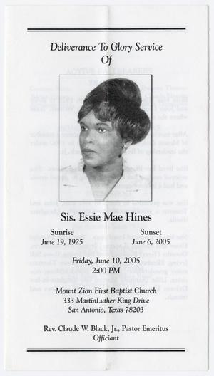 [Funeral Program for Essie Mae Hines, June 10, 2005]