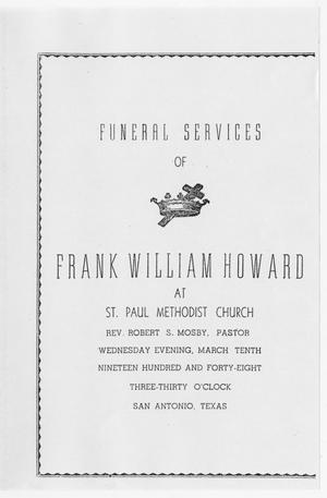Primary view of object titled '[Funeral Program for Frank William Howard, March 10, 1948]'.