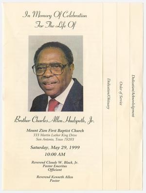 [Funeral Program for Charles Allen Hudspeth, Jr., May 29, 1999]