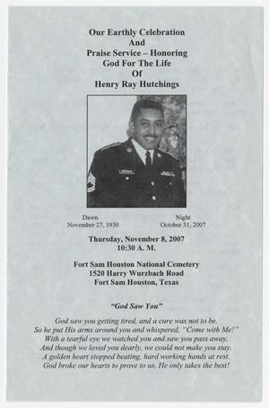 [Funeral Program for Henry Ray Hutchings, November 8, 2007]