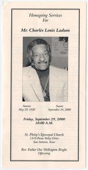 [Funeral Program for Charles Louis Ladson, September 29, 2000]