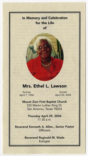 [Funeral Program for Ethel L. Lawson, April 29, 2004]