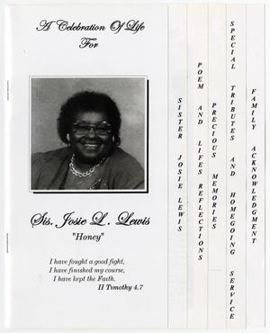 [Funeral Program for Josie L. Lewis, November 21, 2005]