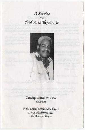 [Funeral Program for Fred A. Littlejohn, Jr., March 19, 1996]