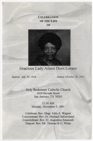 Primary view of object titled '[Funeral Program for Aileen Dorn Lorans, November 5, 2001]'.
