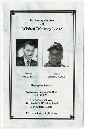 [Funeral Program for Winfred Love, August 24, 2005]
