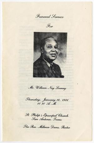[Funeral Program for William Ney Lowery, January 16, 1986]