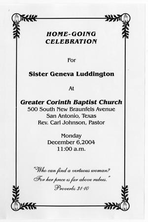 [Funeral Program for Geneva Luddington, December 6, 2004]