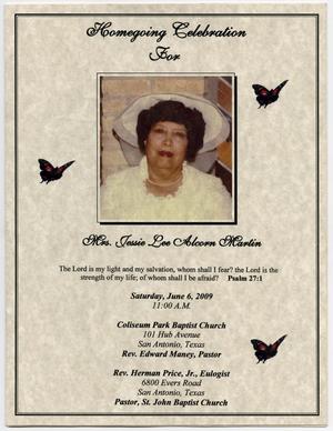 Primary view of object titled '[Funeral Program for Jessie Lee Alcorn Martin, June 6, 2009]'.