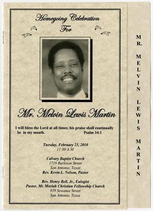 [Funeral Program for Melvin Lewis Martin, February 23, 2010]