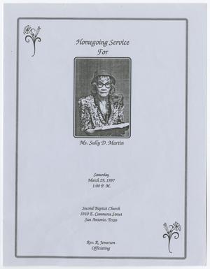 [Funeral Program for Sally D. Martin, March 29, 1997]