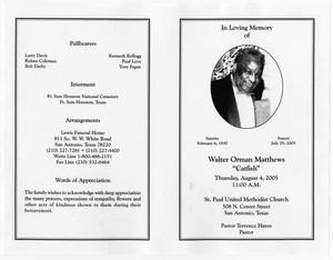 [Funeral Program for Walter Orman Matthews, August 4, 2005]