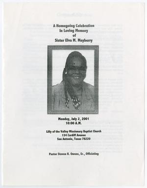 [Funeral Program for Elva M. Mayberry, July 2, 2001]