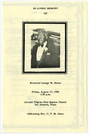 [Funeral Program for George W. Reece, August 17, 1990]