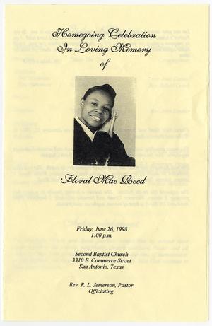 Primary view of object titled '[Funeral Program for Floral Mae Reed, June 26, 1998]'.