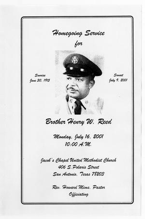 [Funeral Program for Henry W. Reed, July 16, 2001]