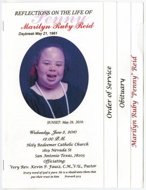 [Funeral Program for Marilyn Ruby Reid, June 2, 2010]