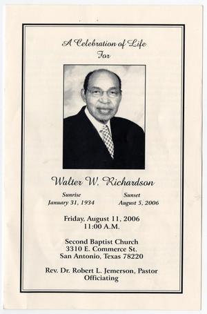 [Funeral Program for Walter W. Richardson, August 11, 2006]