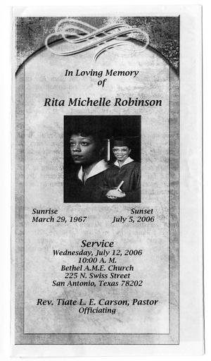 [Funeral Program for Rita Michelle Robinson, July 12, 2006]