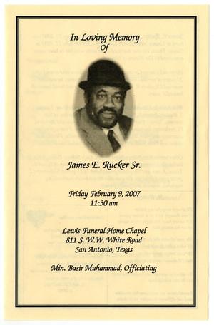 Primary view of object titled '[Funeral Program for James E. Rucker, Sr., February 9, 2007]'.