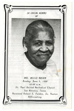 [Funeral Program for Nellie Rucker, June 4, 1990]