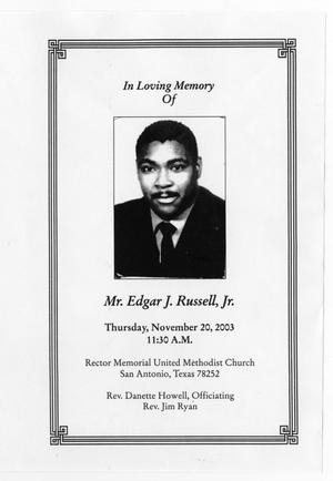 [Funeral Program for Edgar J. Russell, Jr., November 20, 2003]