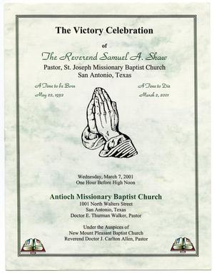 [Funeral Program for Samuel A. Shaw, March 7, 2001]