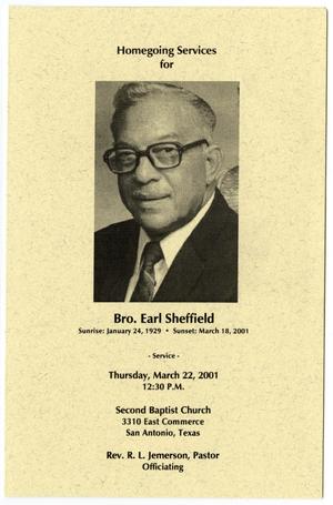 [Funeral Program for Earl Sheffield, March 22, 2001]