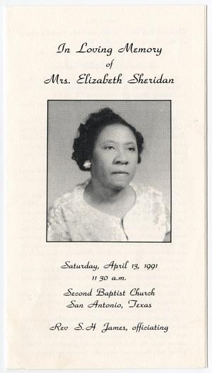 [Funeral Program for Elizabeth Sheridan, April 13, 1991]