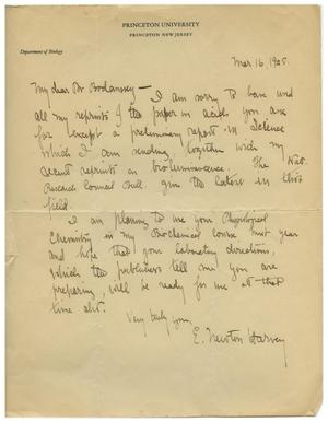 Primary view of object titled '[Letter from E. Newton Harvey to Meyer Bodansky - September 1928]'.